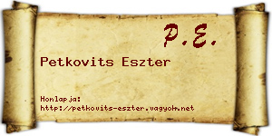 Petkovits Eszter névjegykártya